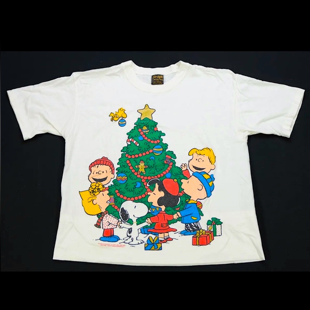 RARE Vintage Shirt / Peanuts Charlie Brown Snoopy / Christmas Tree / 90s SZ L